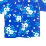 HIBISCUS Mens Hawaiian Shirt Blue Floral L