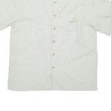 BAMBOO CAY Mens Hawaiian Shirt Beige Floral S