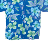 HIBISCUS Mens Hawaiian Shirt Blue Floral M