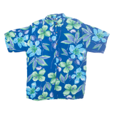 HIBISCUS Mens Hawaiian Shirt Blue Floral M