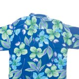 HIBISCUS Mens Hawaiian Shirt Blue Floral M