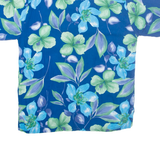HIBISCUS Mens Hawaiian Shirt Blue Floral M