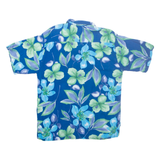 HIBISCUS Mens Hawaiian Shirt Blue Floral M