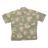 MODA CAMPIA Mens Hawaiian Shirt Green Crazy Pattern XL