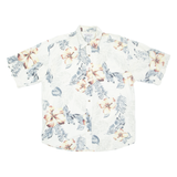 BOCA CLASSIC Mens Hawaiian Shirt White Floral L