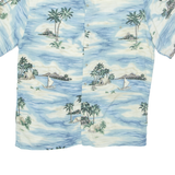 CAMPIA MODA Mens Hawaiian Shirt Blue Crazy Pattern L