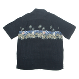 CROFT & BARROW Mens Hawaiian Shirt Black Floral XL