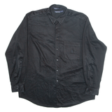NAUTICA Mens Plain Shirt Black Long Sleeve XL