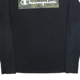 CHAMPION Mens T-Shirt Black Long Sleeve M