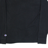 CHAMPION Mens T-Shirt Black Long Sleeve M