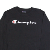 CHAMPION Mens T-Shirt Black Long Sleeve M