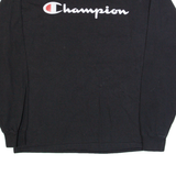 CHAMPION Mens T-Shirt Black Long Sleeve M