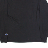 CHAMPION Mens T-Shirt Black Long Sleeve M