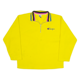 CHAMPION Mens Fleece Yellow 1/4 Zip 90s M