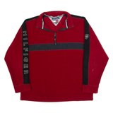 TOMMY HILFIGER Mens Fleece Red 1/4 Zip 90s M