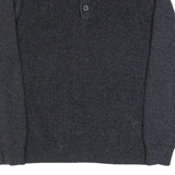 NAUTICA Mens Jumper Grey Button Neck Tight Knit L