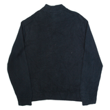 CHAPS Mens Patterned Jumper Black 1/4 Zip Tight Knit L