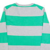 TOMMY HILFIGER Womens Patterned Jumper Grey Striped V-Neck Tight Knit S