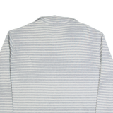 POLO RALPH LAUREN Mens Patterned Jumper Grey Striped 1/4 Zip Tight Knit 2XL