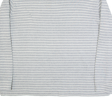 POLO RALPH LAUREN Mens Patterned Jumper Grey Striped 1/4 Zip Tight Knit 2XL