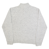 CHAPS Mens Jumper Grey 1/4 Zip Tight Knit L