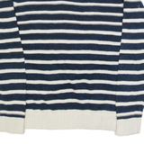 NAUTICA Womens Patterned Jumper Cream Striped Tight Knit L