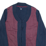 TOMMY HILFIGER Womens Cardigan Blue Tight Knit L