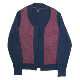 TOMMY HILFIGER Womens Cardigan Blue Tight Knit L