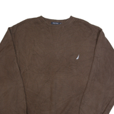 NAUTICA Mens Jumper Brown Tight Knit 2XL