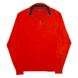 NAUTICA Mens Jumper Orange 1/4 Zip Tight Knit XL