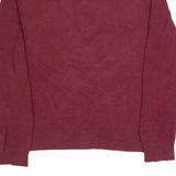 TOMMY HILFIGER Mens Jumper Maroon V-Neck Tight Knit S