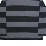 NAUTICA Mens Patterned Jumper Grey Striped 1/4 Zip Tight Knit L
