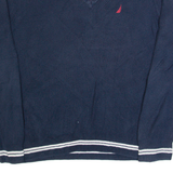 NAUTICA Mens Jumper Blue V-Neck Tight Knit L