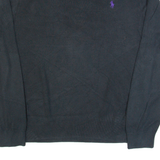 POLO RALPH LAUREN Mens Jumper Black V-Neck Tight Knit M