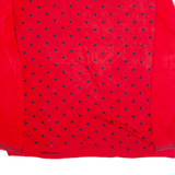 TOMMY HILFIGER Womens Patterned Jumper Red Polka Dot Tight Knit 2XL