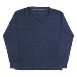 TOMMY HILFIGER Mens Jumper Blue Collared Tight Knit M