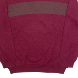 CHAPS Mens Jumper Maroon V-Neck Tight Knit M