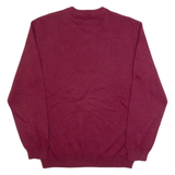 CHAPS Mens Jumper Maroon V-Neck Tight Knit M