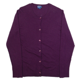 PENDLETON Womens Cardigan Purple Tight Knit Wool M