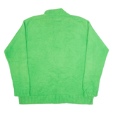 LAUREN RALPH LAUREN Mens Jumper Green 1/4 Zip Tight Knit M