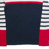 TOMMY HILFIGER Womens Patterned Jumper White Striped Tight Knit L