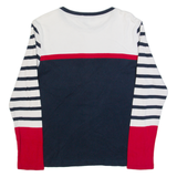 TOMMY HILFIGER Womens Patterned Jumper White Striped Tight Knit L