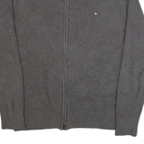 TOMMY HILFIGER Mens Cardigan Grey Tight Knit M