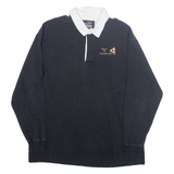 LANDS END Mens Polo Shirt Blue 90s Long Sleeve L