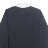 LANDS END Mens Polo Shirt Blue 90s Long Sleeve L