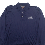 TOMMY HILFIGER GOLF Oversized Mens Polo Shirt Blue Long Sleeve M