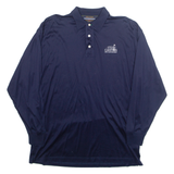 TOMMY HILFIGER GOLF Oversized Mens Polo Shirt Blue Long Sleeve M