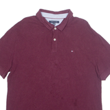 TOMMY HILFIGER Mens Polo Shirt Maroon 2XL