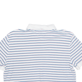 TOMMY HILFIGER Cropped Womens Polo Shirt White Striped L