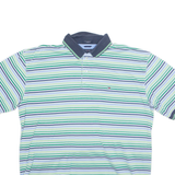 TOMMY HILFIGER Mens Polo Shirt Green Striped L